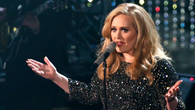 Not amused: Adele.