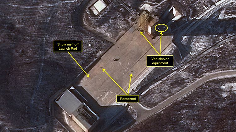 Blick aus dem All: Ein europäischer Überwachungssatellit schoss vor wenigen Tagen diese Aufnahme eines nordkoreanischen Raketenstartplatzes.