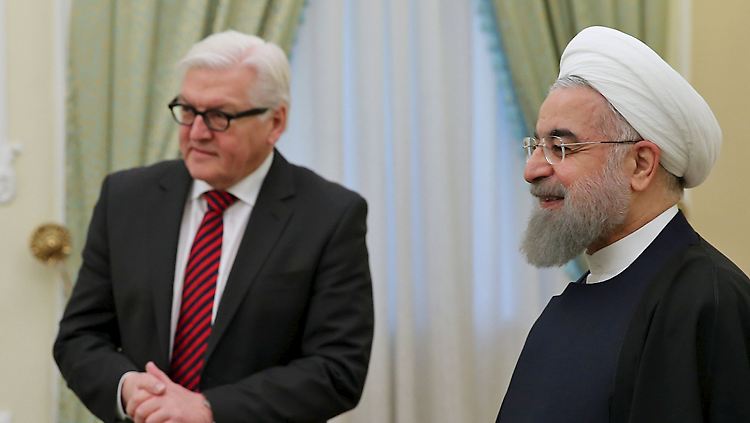 Bundesaußenminister Frank-Walter Steinmeier traf am Mittwoch in Teheran den iranischen Präsidenten Hassan Rouhani.
