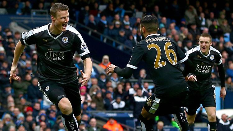 Mit seinem Doppelpack ist Robert Huth Leicesters Matchwinner beim 3:1 gegen Man City.