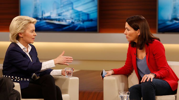 "Ich will es von Ihnen hören." Anne Will (r.) und Ursula von der Leyen.