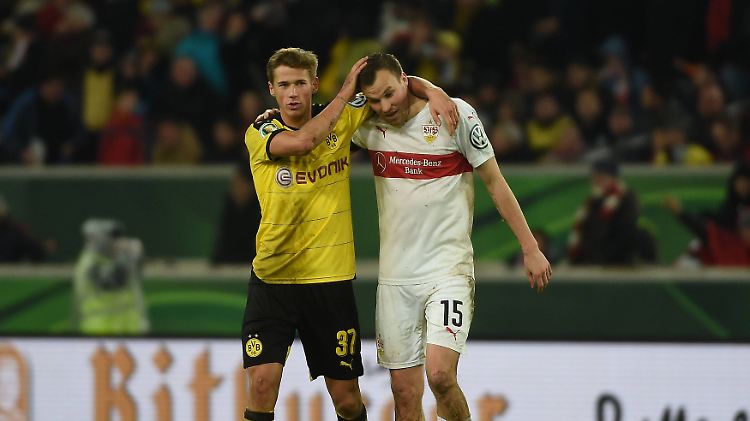 Erst wird gekeilt, dann versöhnt: Erik Durm (l.) und Kevin Großkreutz.