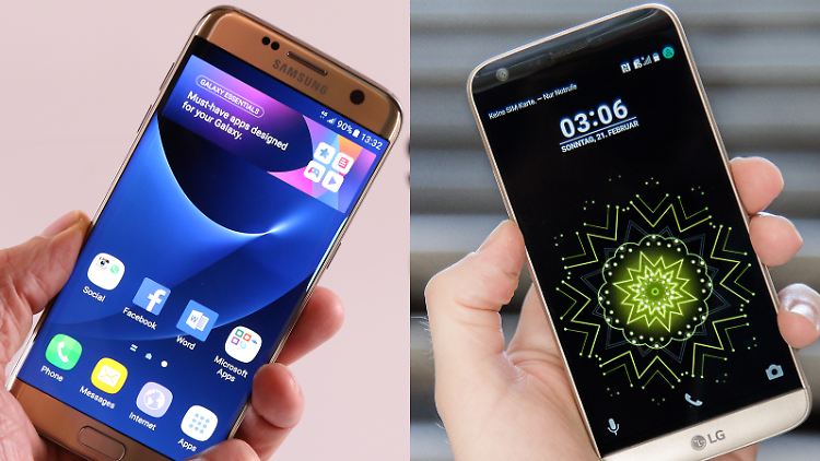 Zwei Koreaner im
Duell: das Samsung Galaxy S7 und das LG G5