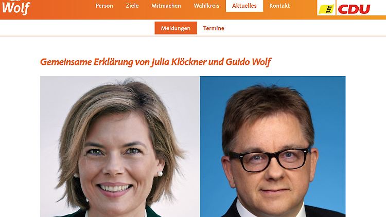 Screenshot von der auf Guido Wolfs Wahlkampf-Seite veröffentlichten Erklärung.