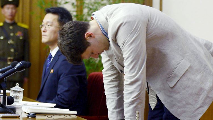 Der 21-jährige Otto Frederick Warmbier stahl angeblich Propagandamaterial.