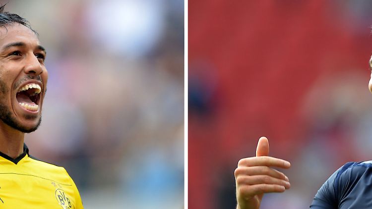 Die Besten der Liga: Pierre-Emerick Aubameyang und  Robert Lewandowski.