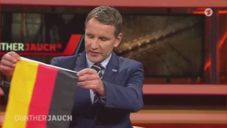 Höcke am 18.10.2015 während der Talksendung "Günther Jauch". Thema war "Pöbeln, hetzen, drohen - wird der Hass gesellschaftsfähig?".
