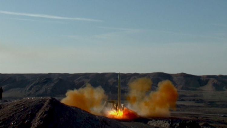 Das Bild zeigt laut der iranischen Revolutionsgarde einen der Raketentests.
