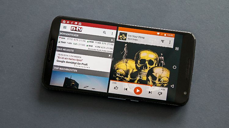 Unter Android N gibt's die Möglichkeit, zwei Apps auf einem geteilten Bildschirm anzuzeigen.