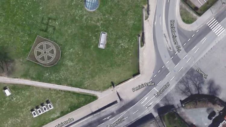 Vergrößerung des Erfurter Petersberges bei Google Maps.
