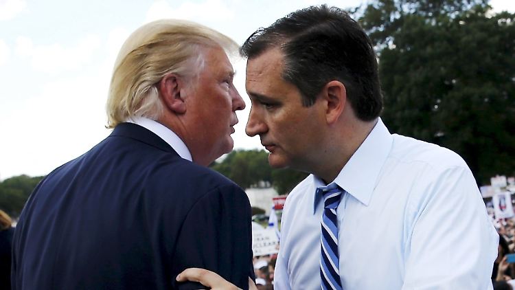 Die aussichtsreichsten Kandidaten der Republikaner: Trump (l.) und Cruz.