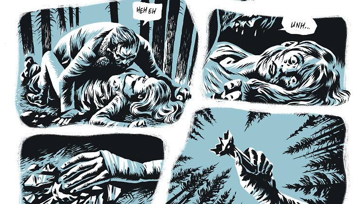 Gewalt, vor allem gegen Frauen, ist ein wiederkehrendes Thema in den Mörderballaden - Abbildung aus "In the Pines".