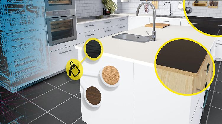 In der Ikea VR Experience kann man verschiedene Materialien und Farben ausprobieren.