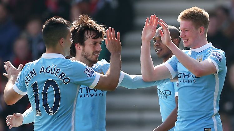 Wieder vereint im City-Angriff: Sergio Agüero, David Silva und Kevin de Bruyne.