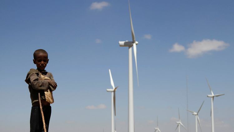 Windpark Ashegoda bei Mekelle in Äthiopien: Der Ausbau der erneuerbaren Energien soll einen massiven Anstieg der CO2-Emissionen verhindern.
