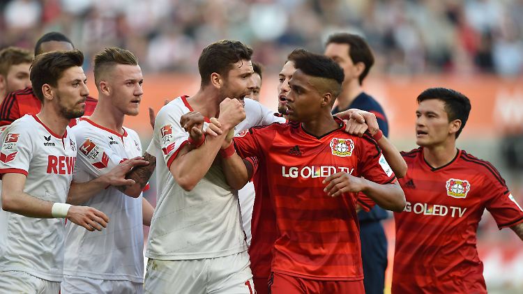 Kölner und Leverkusener versuchten sich in der Nachspielzeit neben Fußball auch in Rudelbildung und Schubssport.