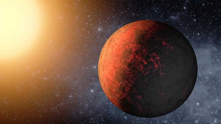 Computergrafik eines Exoplaneten.