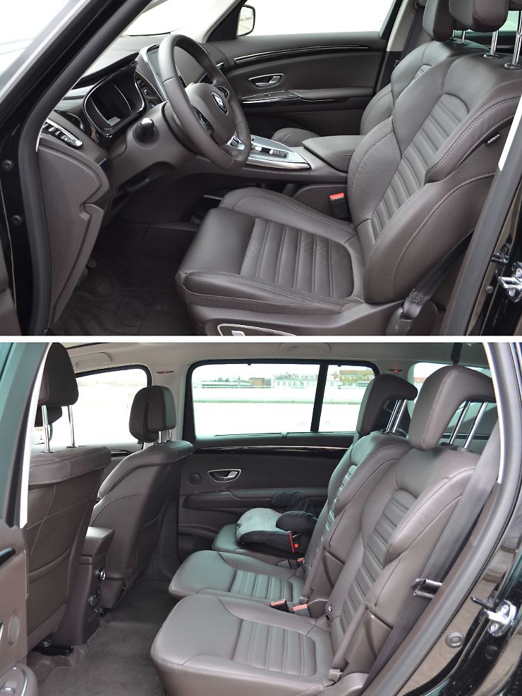 Das Ledergestühl mit Massagefunktion auf den vorderen Plätzen lässt im Renault Espace keine Wünsche offen.