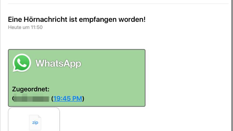 Diese Nachricht über eine angebliche "Hörnachricht" ist eine fiese Falle.