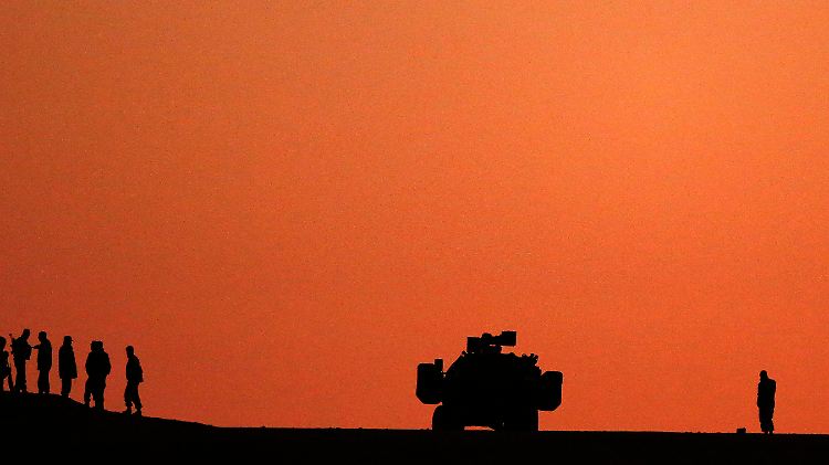 Türkische Soldaten an der syrischen Grenze.