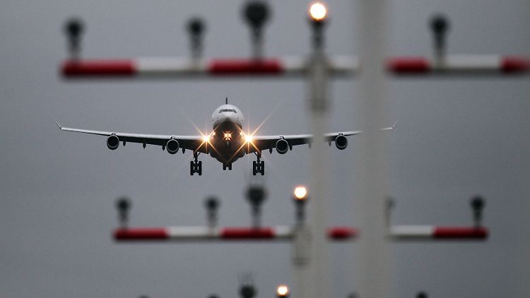 Landeanflug auf den Frankfurter Flughafen.