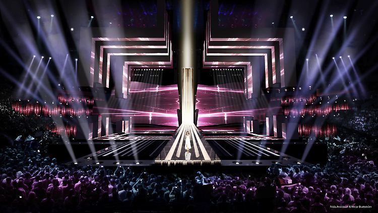 Die Bühne in Stockholm steht bereits. Am 14. Mai ist hier das ESC-Finale.
