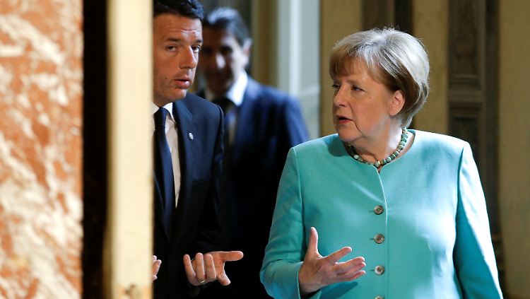 Die Kanzlerin geht voran: Bei ihrem Besuch in Rom mahnt sie die EU-Staaten zur Geschlossenheit.