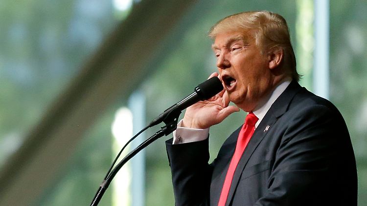 Donald Trump bei einem Wahlkampfauftritt im Mai.