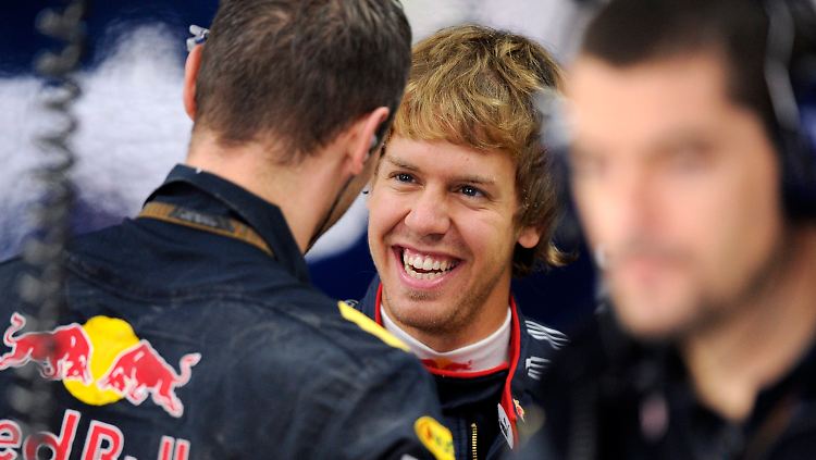 Vettel freut sich - wiedermal.