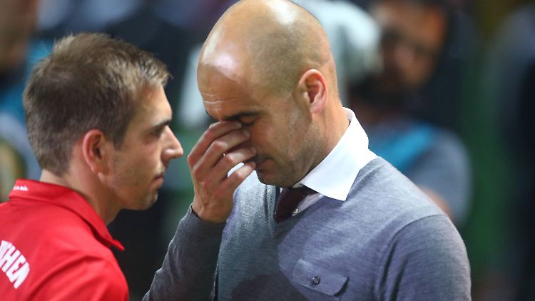 Haben ein inniges Verhältnis: Philipp Lahm und Pep Guardiola.
