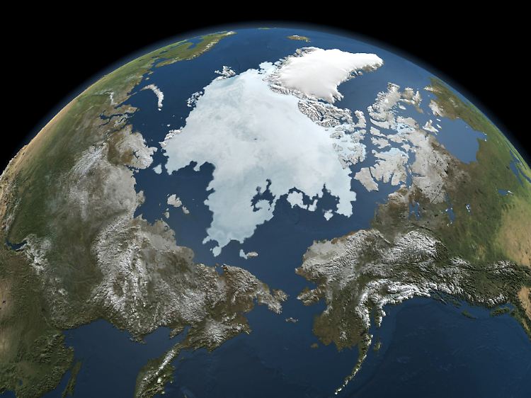 Die Nasa-Illustration zeigt die Eisausdehnung in der Arktis. (Bild vom 03.09.2010)