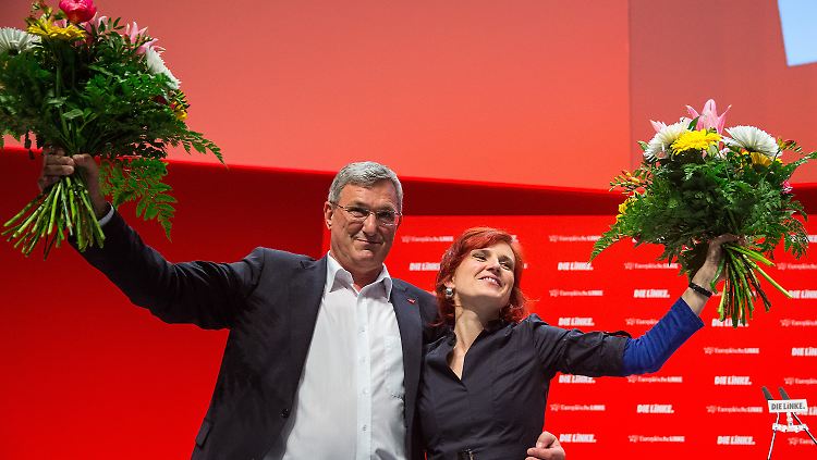 Ein ähnliches Bild wie hier beim Parteitag in Berlin wird es auch in Magdeburg geben: Die Wiederwahl von Katja Kipping und Bernd Riexinger als Parteichefs gilt als sicher.