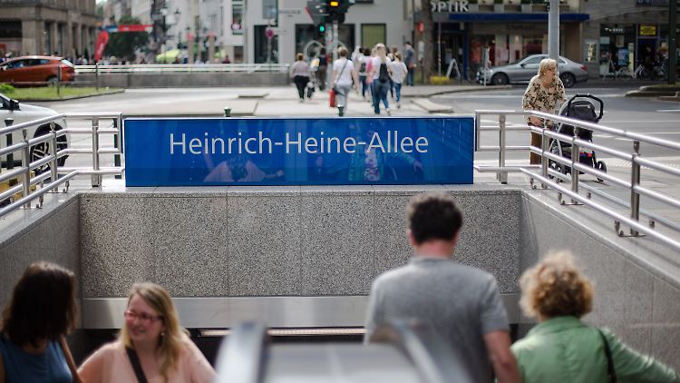 Die Heinrich-Heine-Allee liegt mitten in Düsseldorf. Hier sollten sich zwei Selbstmordattentäter in die Luft sprengen, so die Bundesanwaltschaft.