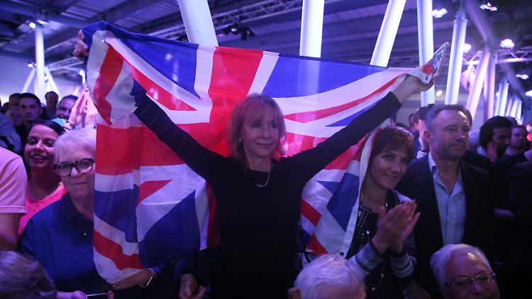 Brexit-Anhänger bei einer Vote-Leave-Kampagne in London.