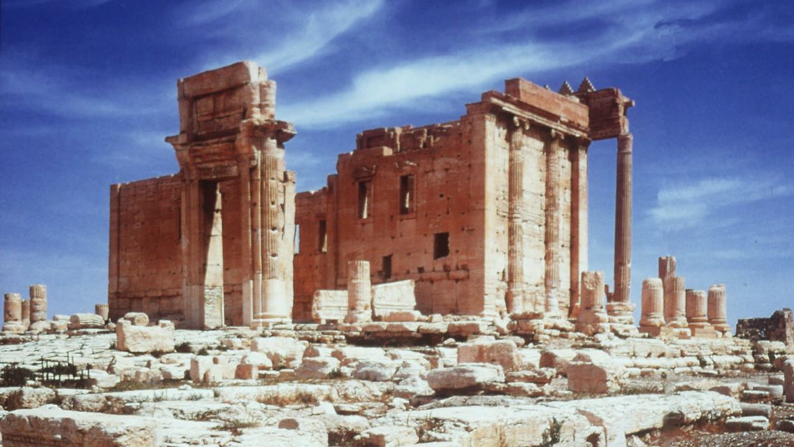 Die antike Oasenstadt Palmyra inmitten der Wüste zwischen Damaskus und dem Euphrat in Syrien.