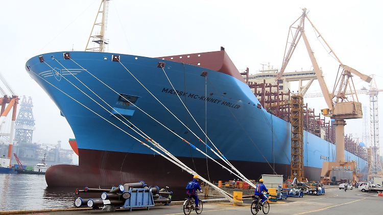 Eine Werft in Südkorea.