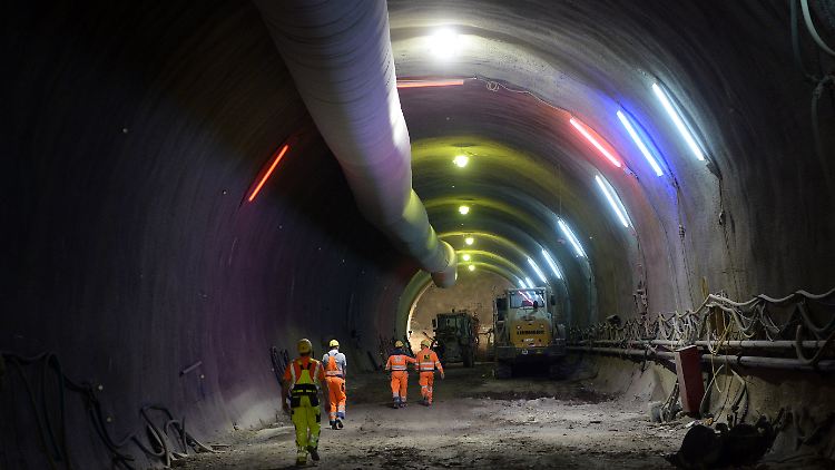 Im Cannstatter Tunnel des Bahnprojekts Stuttgart 21.