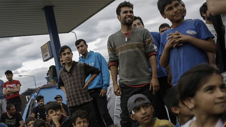 Flüchtlinge in der Nähe von Idomeni.