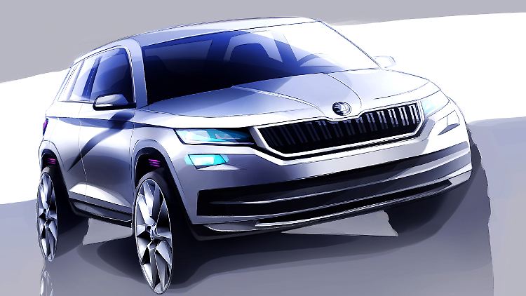 Wirklich nah an der Realität scheinen die Skizzen des Skoda Kodiaq aus der Designabteilung der Tschechen nicht zu sein.