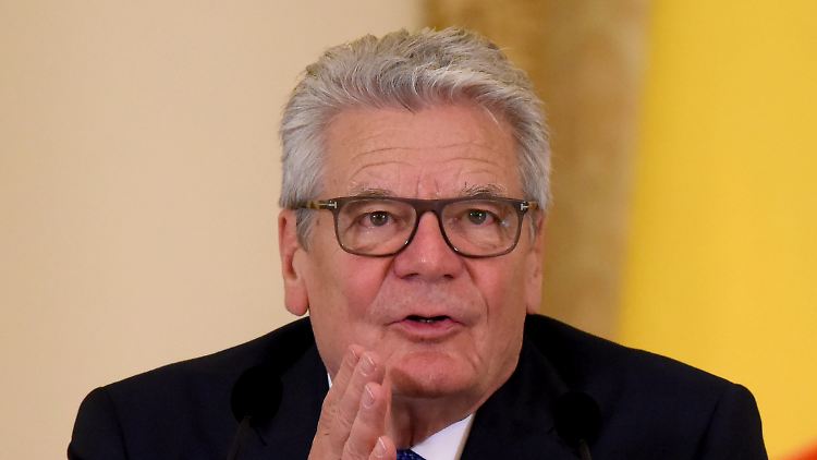 Joachim Gauck während seiner Rede in Bukarest.
