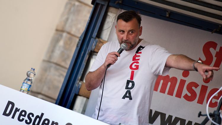 Pegida-Mitbegründer Lutz Bachmann in Dresden.