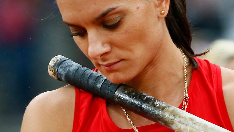 Jelena Issinbajewa streitet ein Dopingsystem in Russland kategorisch ab.