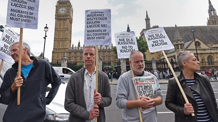 Viele Polen fühlen sich schon lange nicht mehr in Großbritannien willkommen - wie diese Demonstranten in London im vergangenen Jahr.