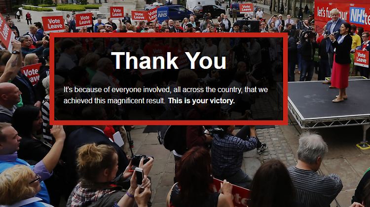 Die Homepage des "Leave"-Lagers