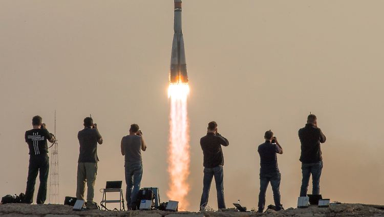 Abflug vom Weltraumbahnhof Baikonur: Am Samstag sollen die Raumfahrer die ISS erreichen.
