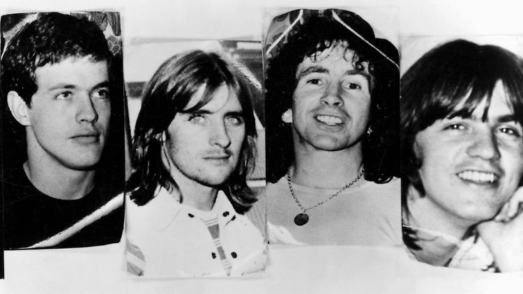 In den späten 70er Jahren: Angus Young, Phil Rudd, Bon Scott und Malcolm Young.