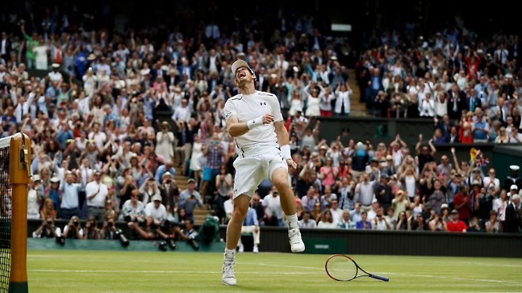 Schottische Ekstase auf englischem Rasen: Andy Murray nach seinem zweiten Wimbledon-Triumph.