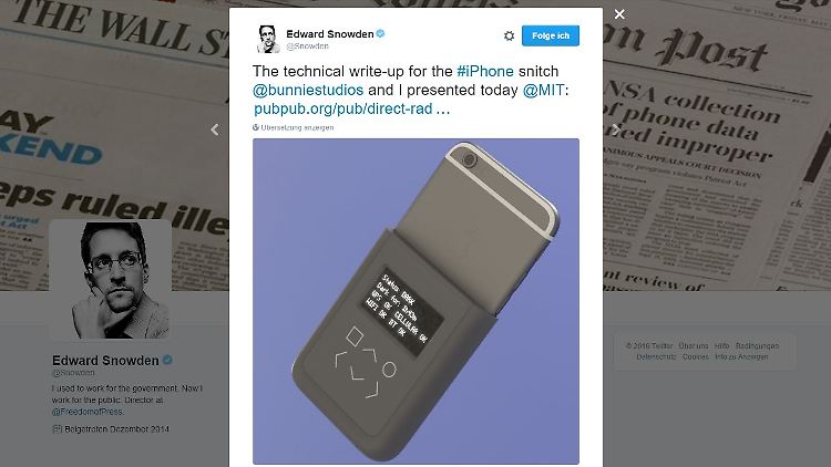 Edward Snowden könnte selbst eine Antispionage-Hülle gut gebrauchen.