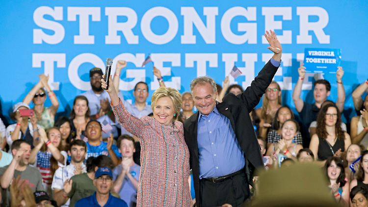 Ein gutes Team? Hillary Clinton und Tim Kaine bei einer Wahlkampfveranstaltung