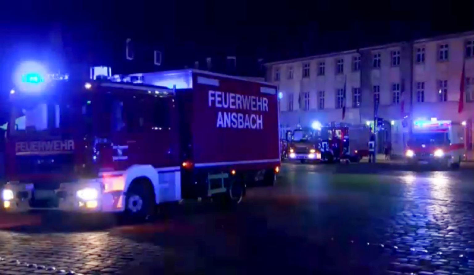 In der Innenstadt von Ansbach gibt es am 24. Juli 2016 gegen 22 Uhr eine Explosion.